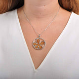 Koa Wood Plumeria Medallion Pendant Island by Koa Nani Silver 