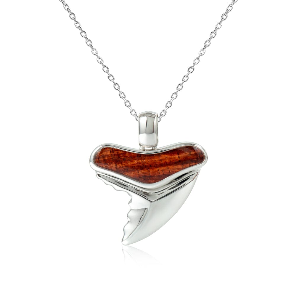 Koa Wood Shark Tooth Pendant Pendant Island by Koa Nani Large 