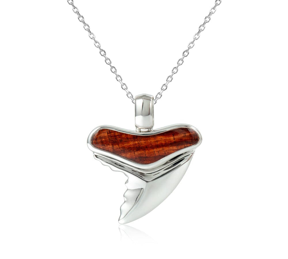 Koa Wood Shark Tooth Pendant Pendant Island by Koa Nani Large 