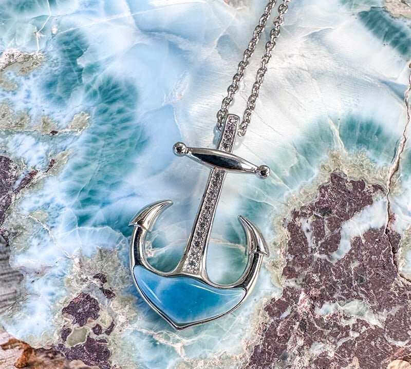 Larimar Anchor Pendant Pendant Island by Koa Nani 