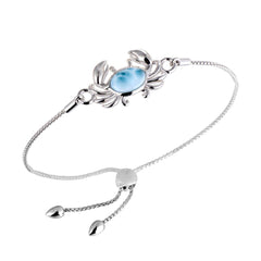 Larimar Atlantic Blue Crab Bolo Bracelet Bracelet Island by Koa Nani 