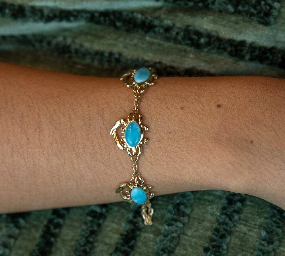 Larimar Atlantic Blue Crab Bracelet Bracelet Island by Koa Nani 