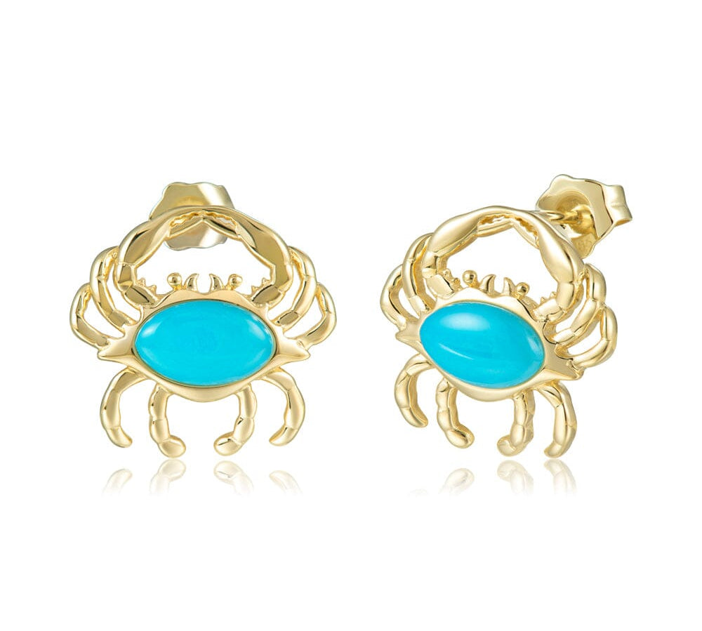 Larimar Atlantic Blue Crab Earrings Earrings Island by Koa Nani 