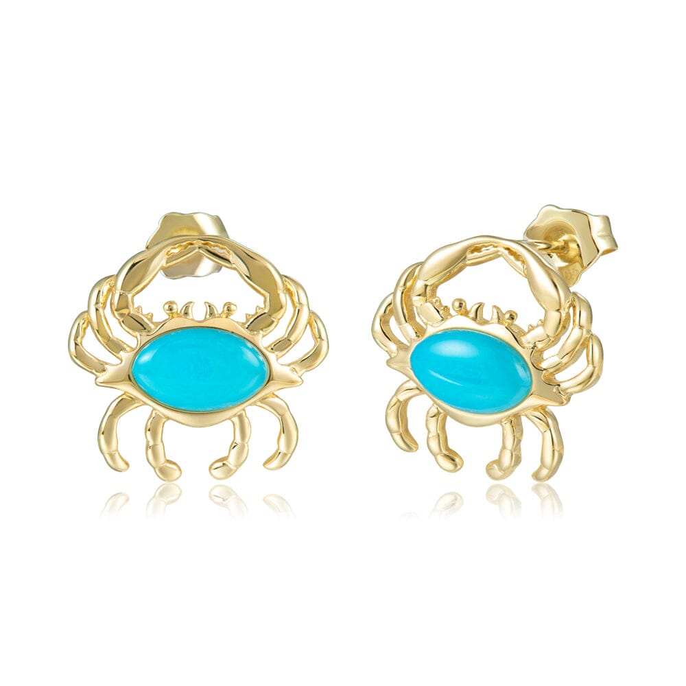 Larimar Atlantic Blue Crab Earrings Earrings Island by Koa Nani 