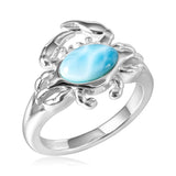 Larimar Atlantic Blue Crab Ring Ring Island by Koa Nani 