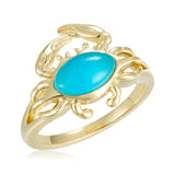 Larimar Atlantic Blue Crab Ring Ring Island by Koa Nani 