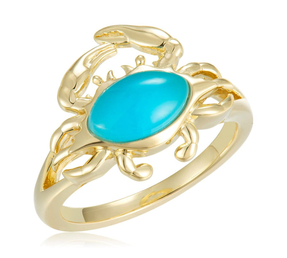 Larimar Atlantic Blue Crab Ring Ring Island by Koa Nani 