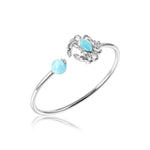 Larimar Blue Crab Bangle with Bead Bangle Island by Koa Nani 