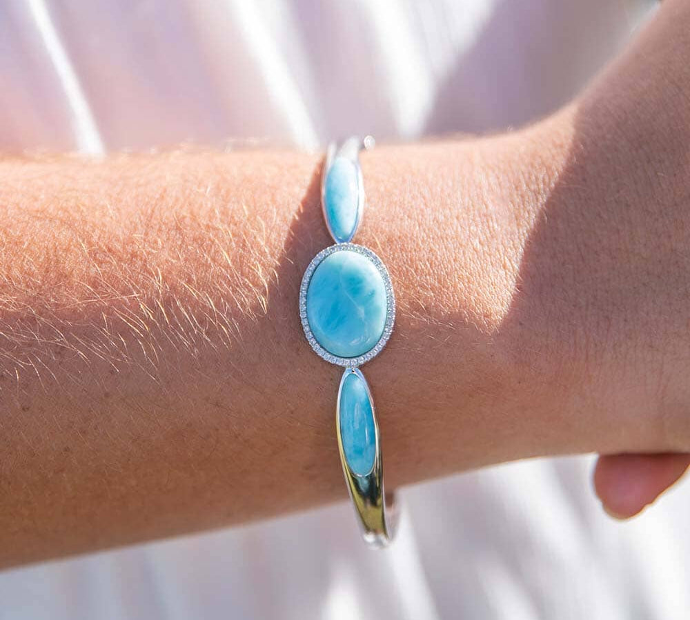 Larimar Blue Moon Eclipse Bangle Bangle Island by Koa Nani 