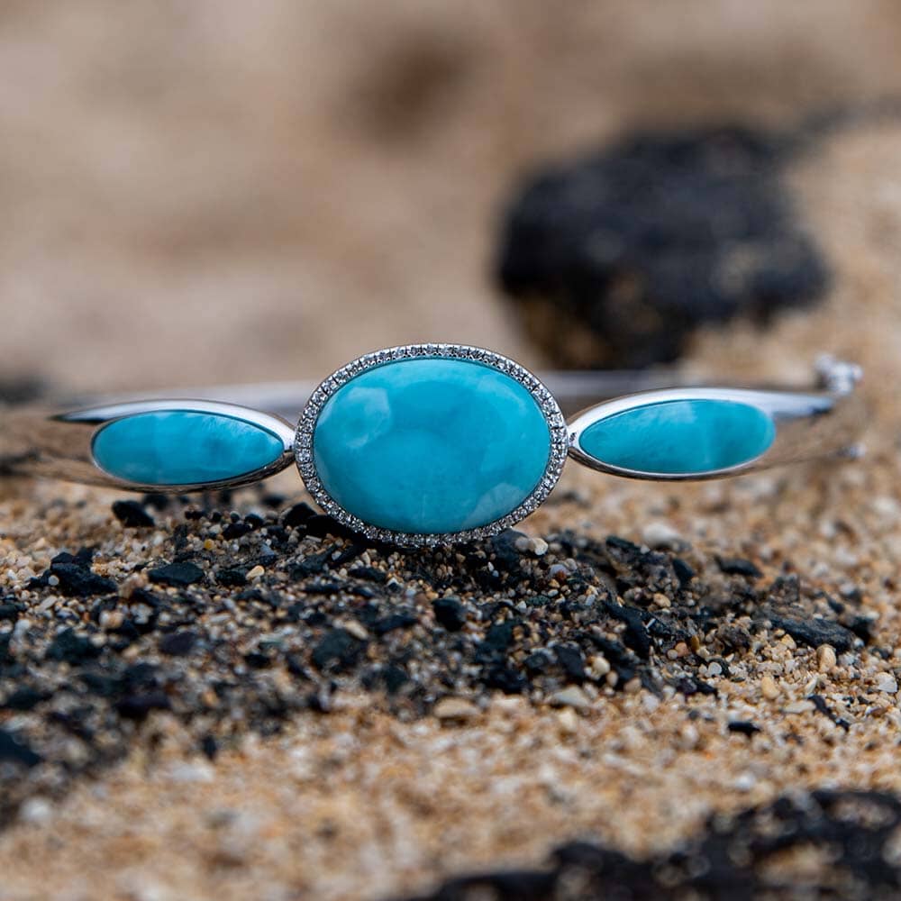 Larimar Blue Moon Eclipse Bangle Bangle Island by Koa Nani 