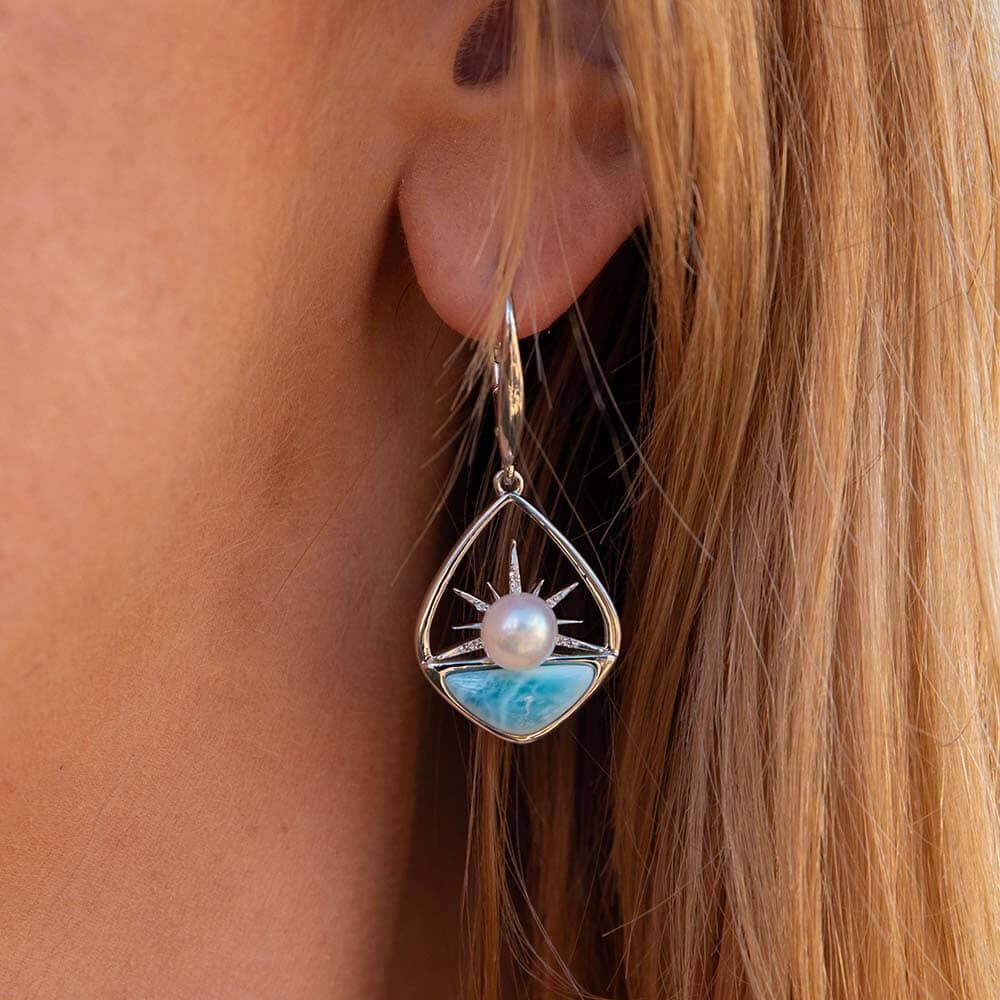 Larimar Breaking Dawn Pearl Earrings Earrings Island by Koa Nani 