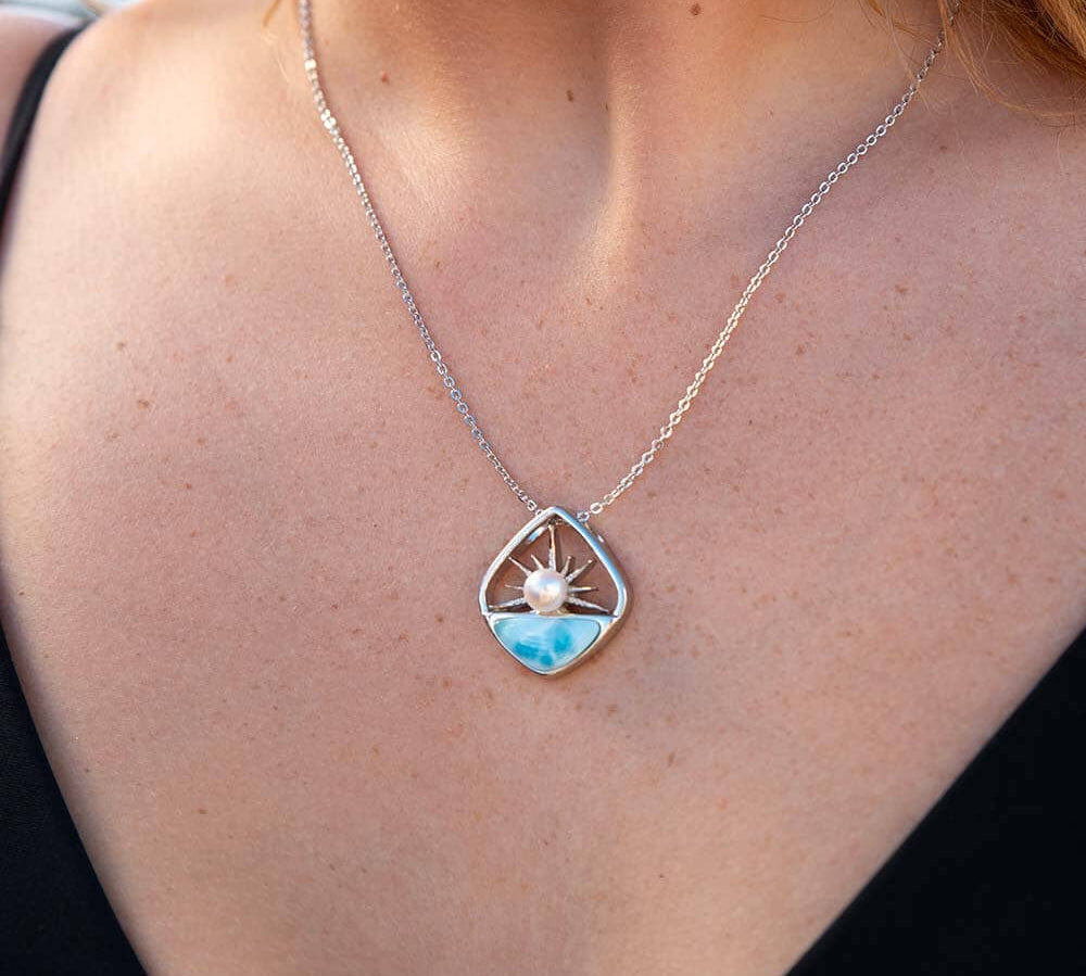 Larimar Breaking Dawn Pearl Pendant Pendant Island by Koa Nani 