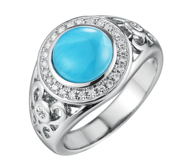 Larimar Circle Cocktail Ring Ring Island by Koa Nani 