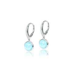 Larimar Circle Lever Back Earrings Earrings Island by Koa Nani 