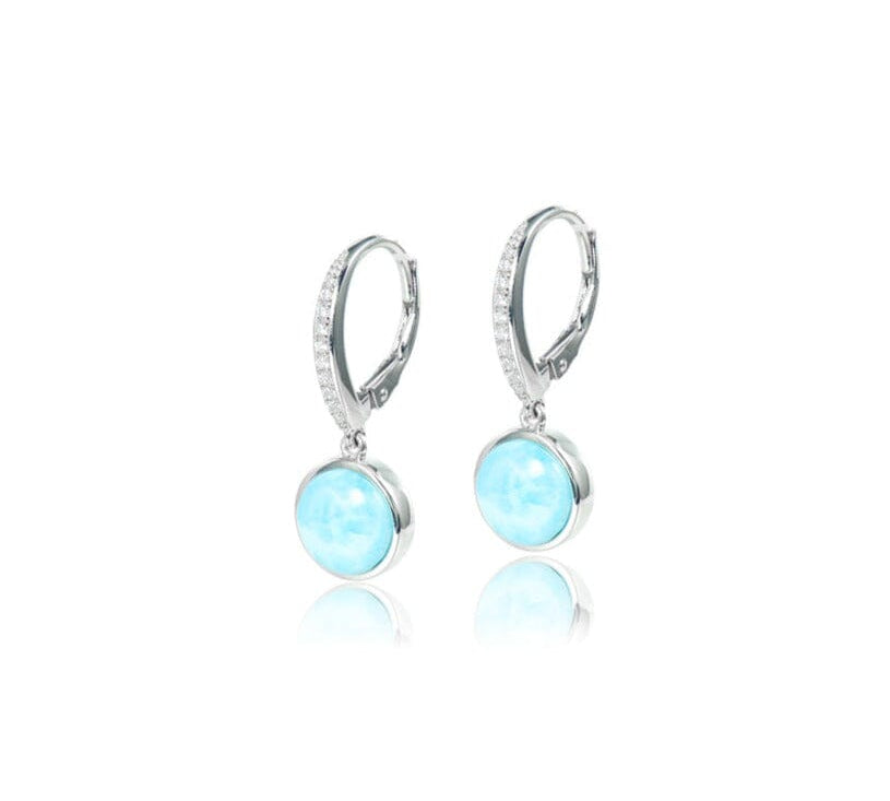 Larimar Circle Lever Back Earrings Earrings Island by Koa Nani 