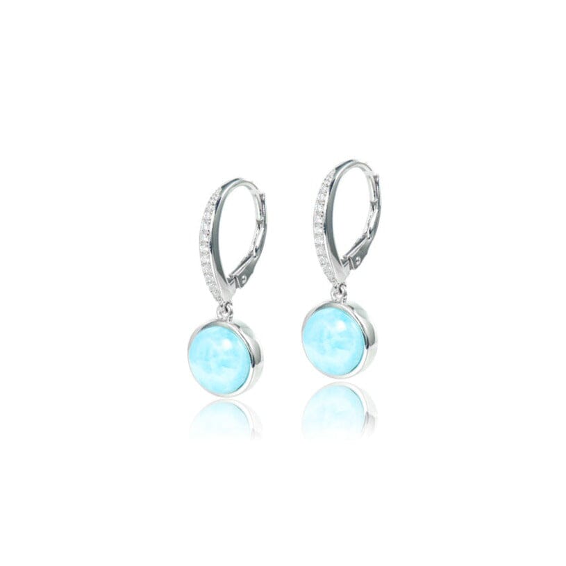 Larimar Circle Lever Back Earrings Earrings Island by Koa Nani 