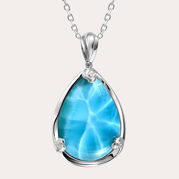 ocean blue larimar pendant classic design