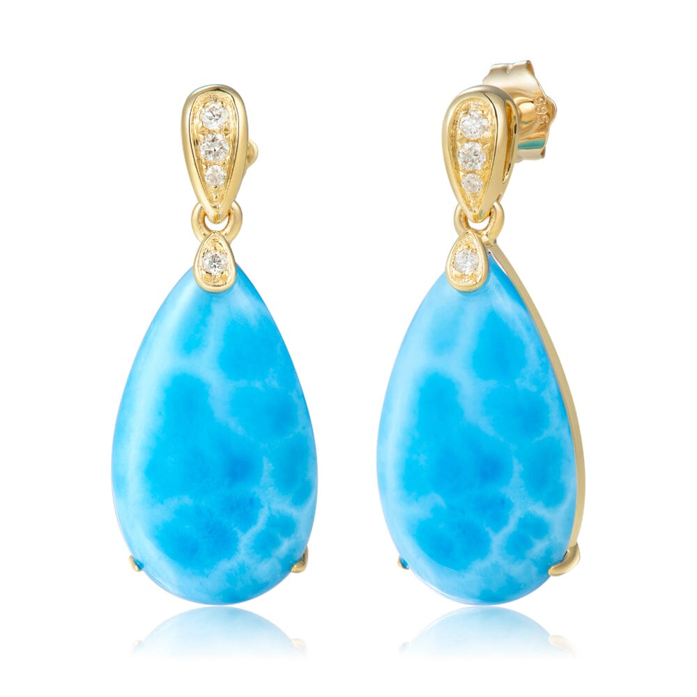 Larimar Exclamation Teardrop Earrings Earrings Island by Koa Nani 