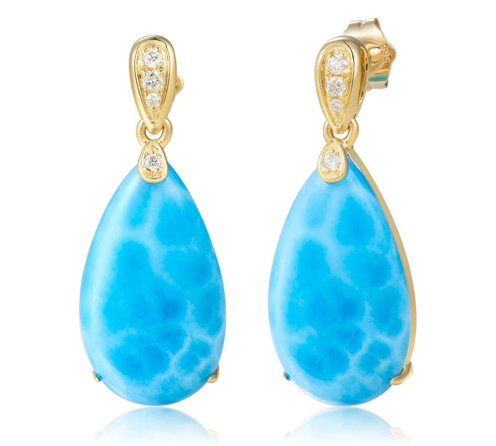 Larimar Exclamation Teardrop Earrings Earrings Island by Koa Nani 