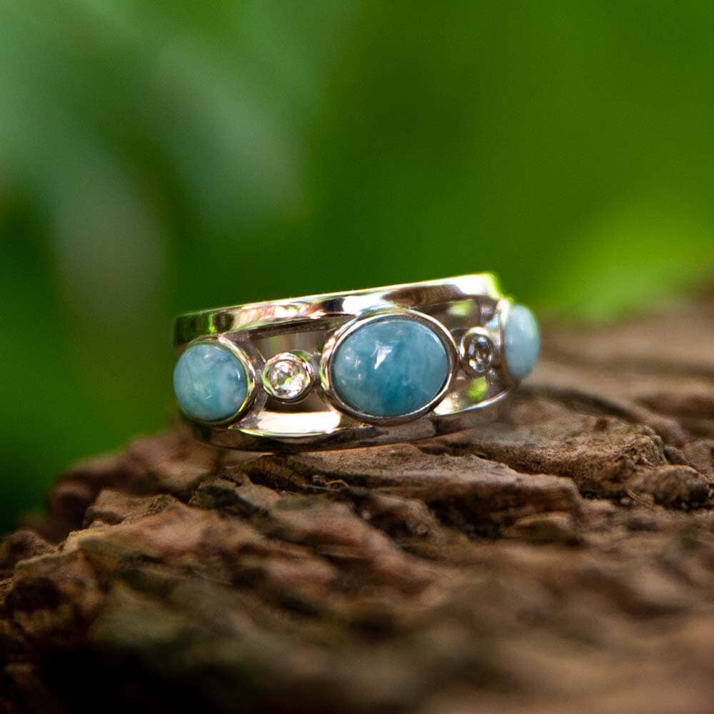 Larimar Full Moon Phase Cocktail Ring Ring Island by Koa Nani 