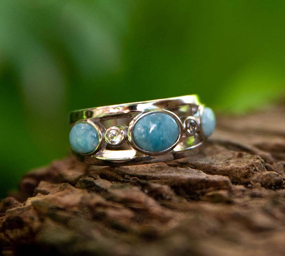 Larimar Full Moon Phase Cocktail Ring Ring Island by Koa Nani 