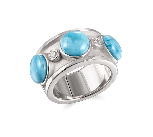 Larimar Full Moon Phase Cocktail Ring Ring Island by Koa Nani 