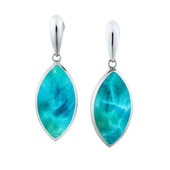 Larimar Mandorla Earrings Earrings Island by Koa Nani 