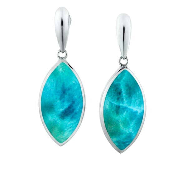 Larimar Mandorla Earrings Earrings Island by Koa Nani 