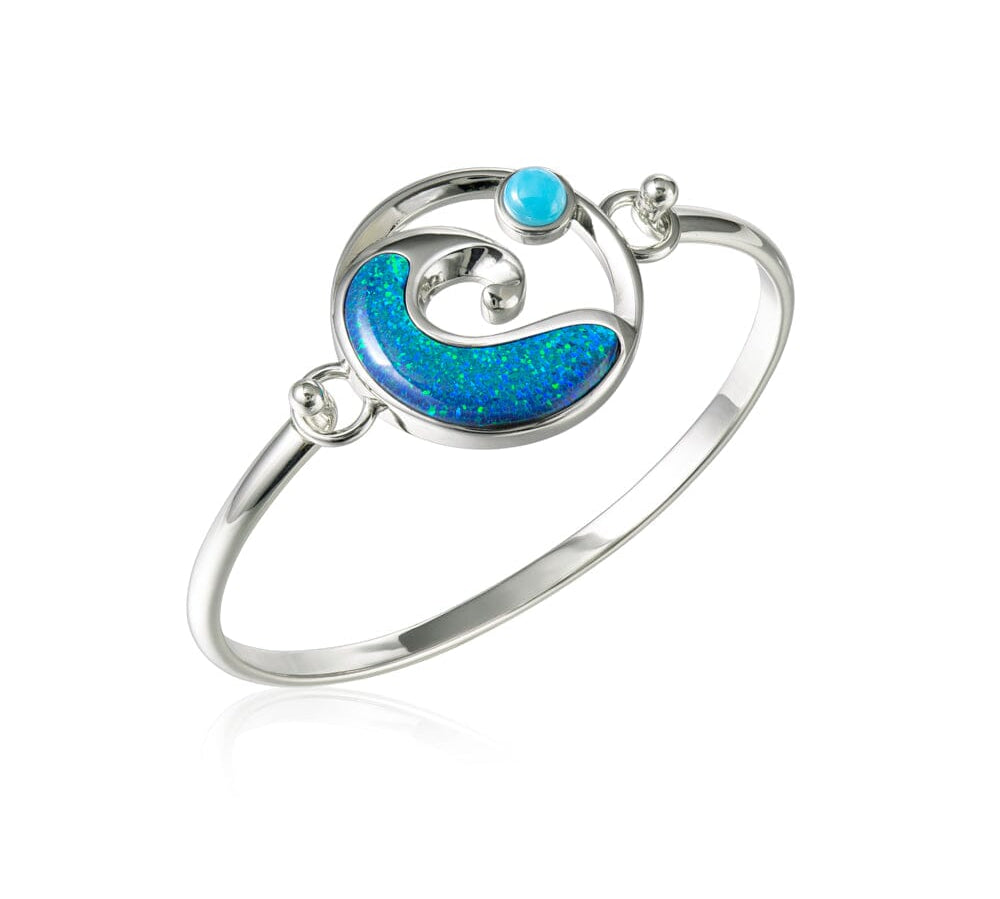 Larimar Moon Tides Converta Bangle with Opal Bangle Island by Koa Nani 