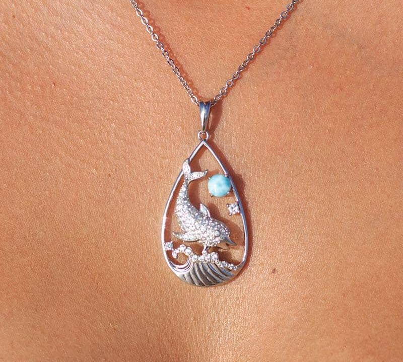 Larimar Nai'a Teardrop Pendant Pendant Island by Koa Nani 