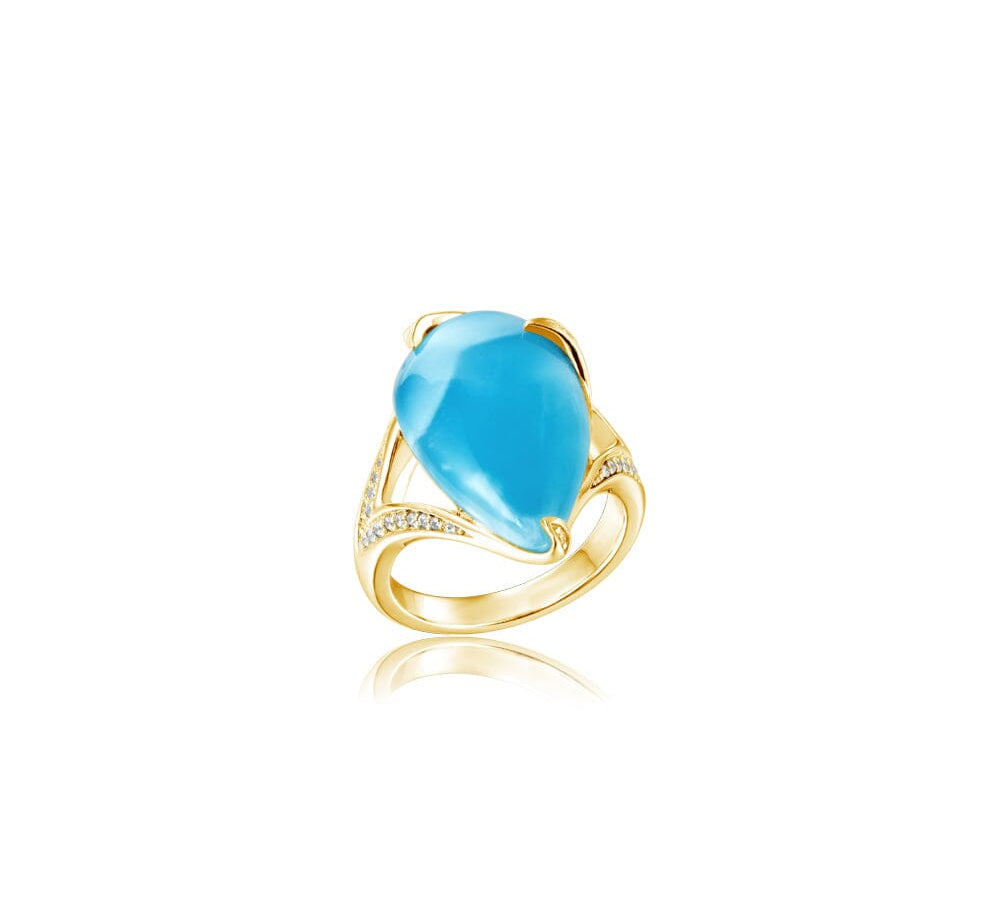 Larimar Noa Teardrop Ring Ring Island by Koa Nani 