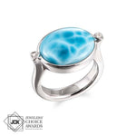 Larimar Ocean Stone Cocktail Ring Ring Island by Koa Nani 