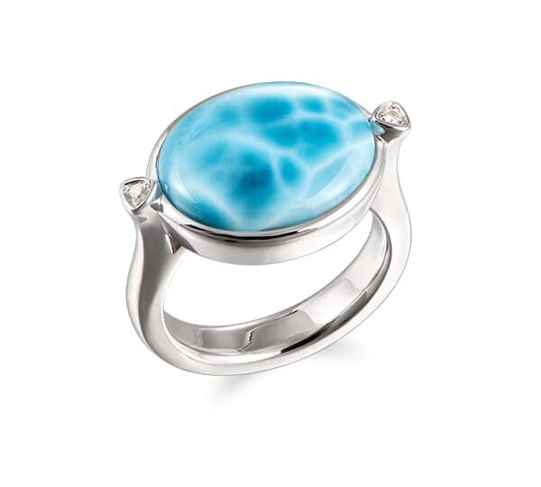 Larimar Ocean Stone Cocktail Ring Ring Island by Koa Nani 