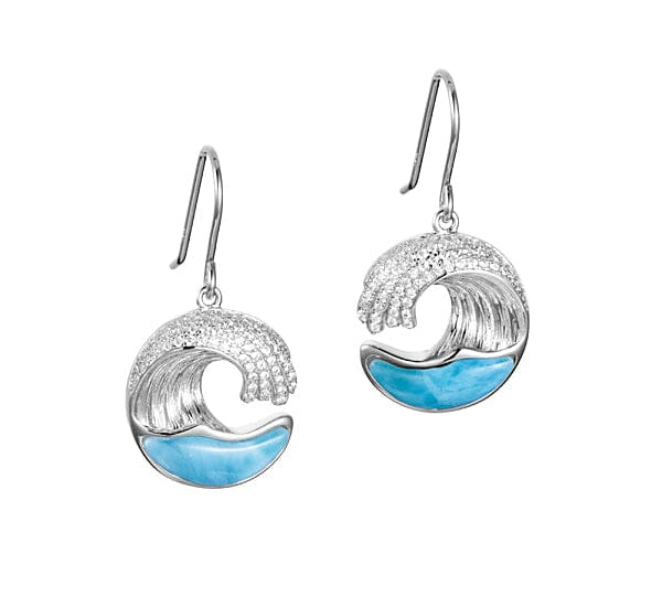 Larimar Ocean Wave Hook Earrings Earrings Island by Koa Nani Small 