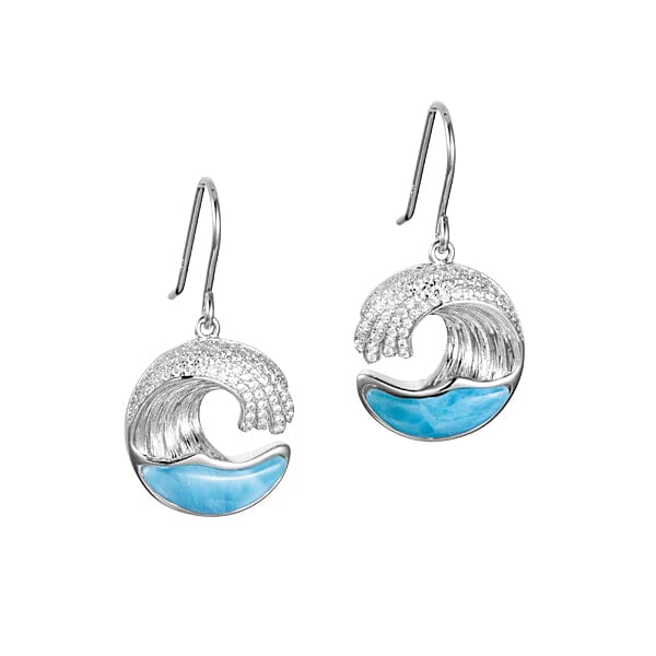 Larimar Ocean Wave Hook Earrings Earrings Island by Koa Nani Small 
