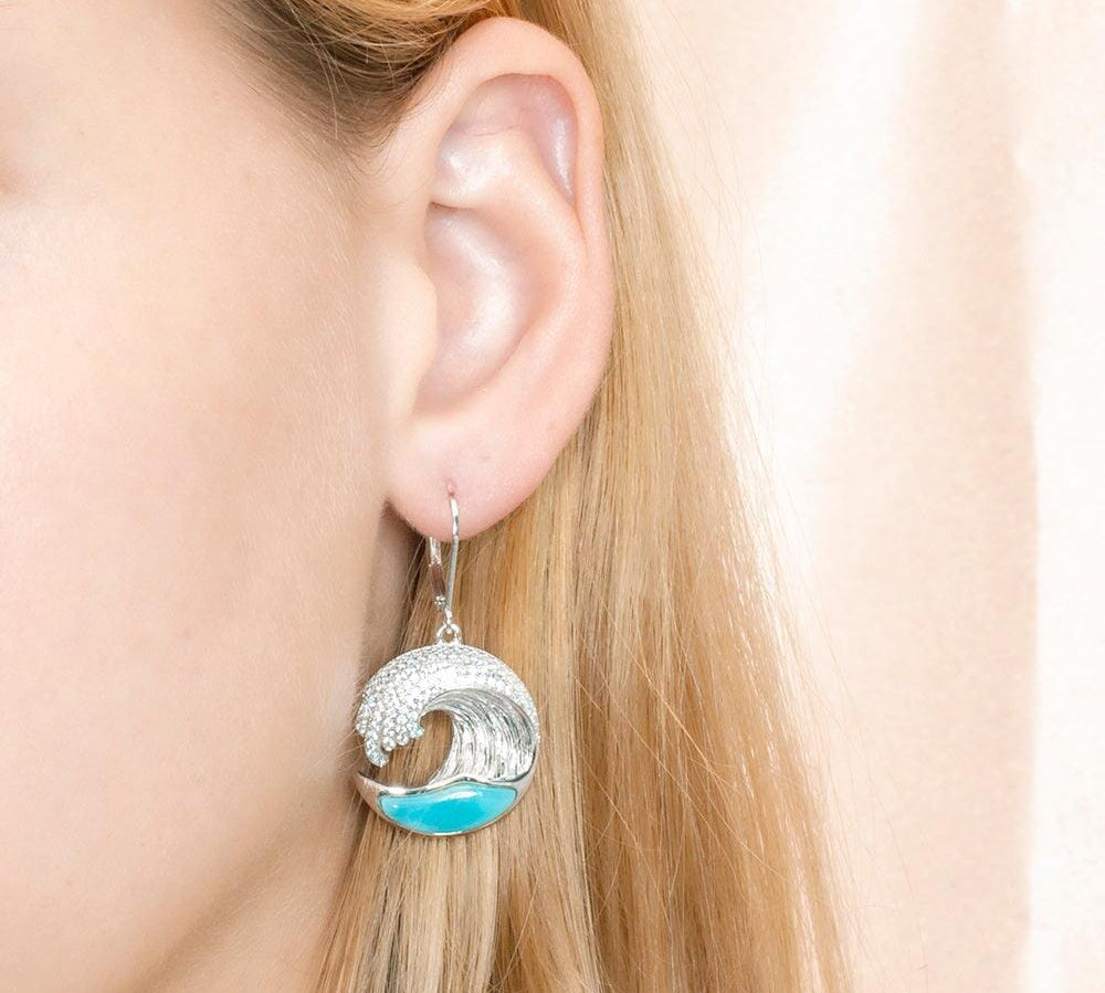 Larimar Ocean Wave Earrings Earrings Island by Koa Nani 