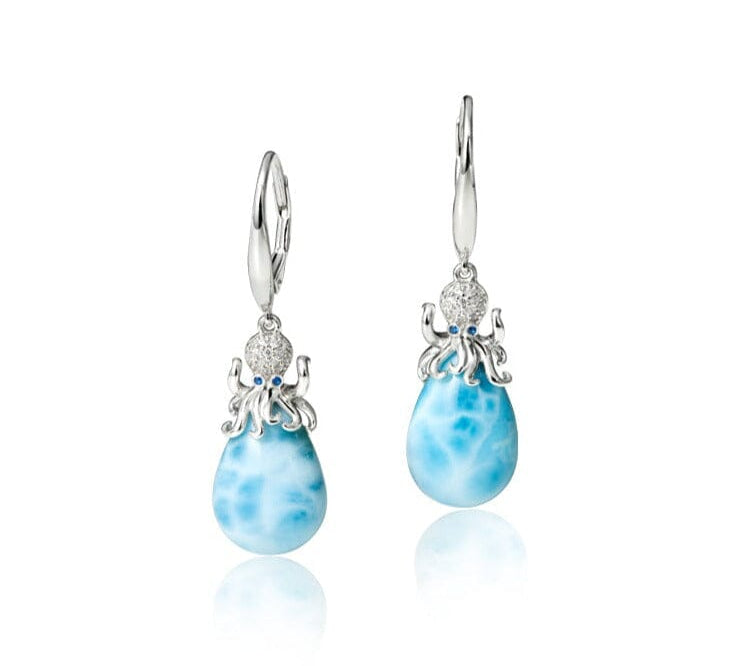 Larimar Octopus Teardrop Earrings Earrings Island by Koa Nani 