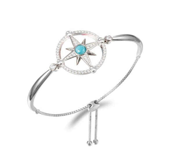 Larimar Pavè Compass Bolo Bracelet Bracelet Island by Koa Nani 