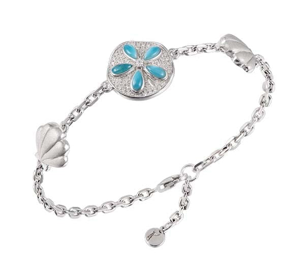 Larimar Pavè Sand Dollar Bracelet Bangle Island by Koa Nani 