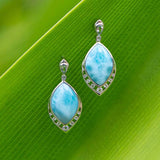 Larimar Peacock Feather Earrings Earrings Island by Koa Nani 