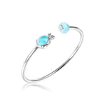 Larimar Pineapple Bangle with Bead Bangle Island by Koa Nani 