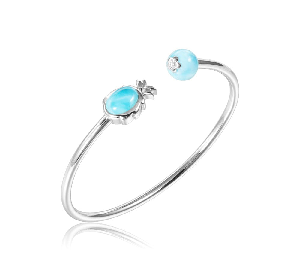 Larimar Pineapple Bangle with Bead Bangle Island by Koa Nani 