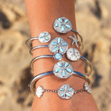 Larimar Sand Dollar Pavè Bangle Bangle Island by Koa Nani 