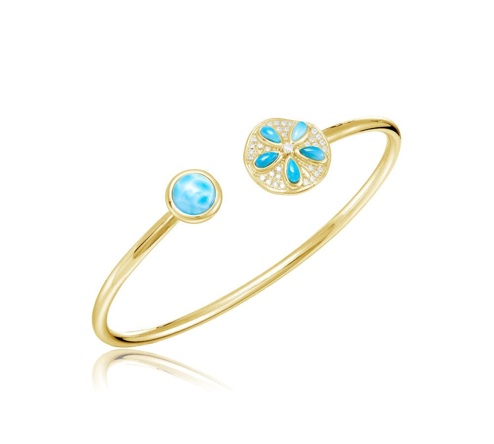 Larimar Sand Dollar Pavé Sleek Bangle Bangle Island by Koa Nani 