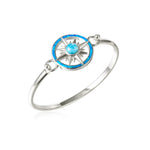 Larimar Starburst Compass Converta Bangle with Opal Bangle Island by Koa Nani 