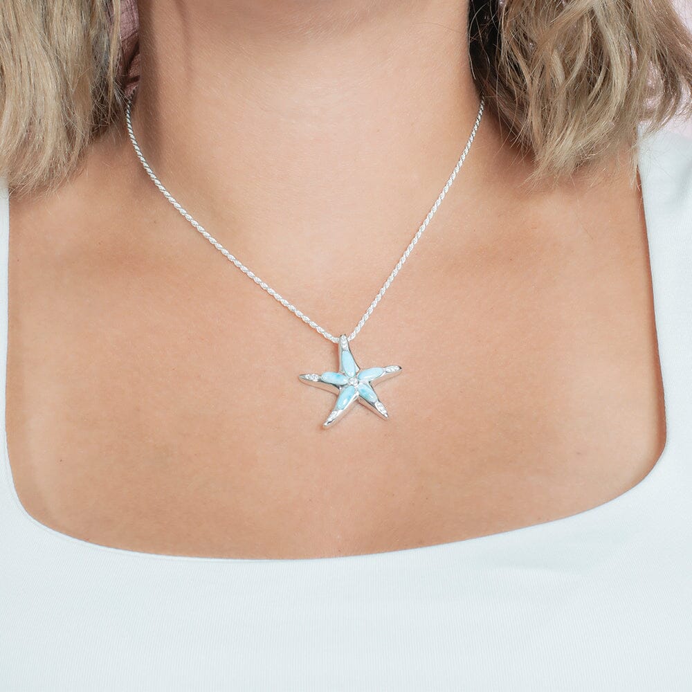 Larimar Stardust Sea Star Pendant Pendant Island by Koa Nani 