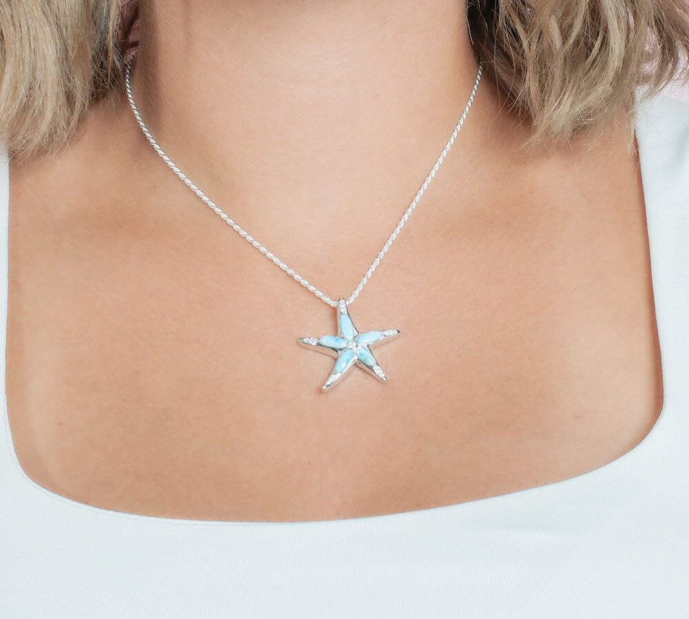 Larimar Stardust Sea Star Pendant Pendant Island by Koa Nani 