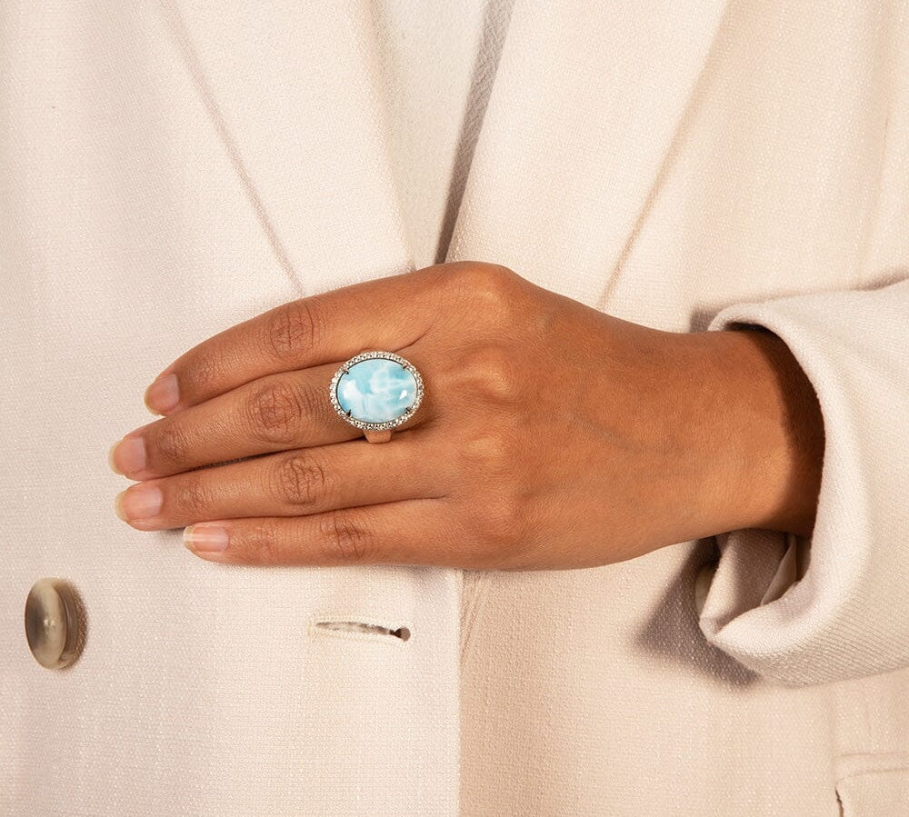 Larimar Sun Halo Ring Ring Island by Koa Nani 