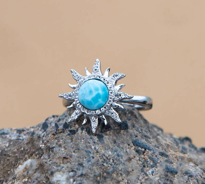 Larimar Sun Ring Ring Island by Koa Nani 