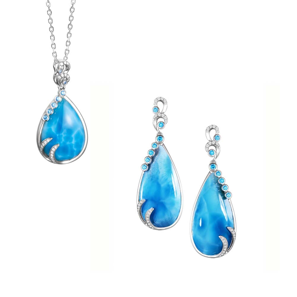 Larimar Tears of Joy Pendant & Earrings Set Other Island by Koa Nani 